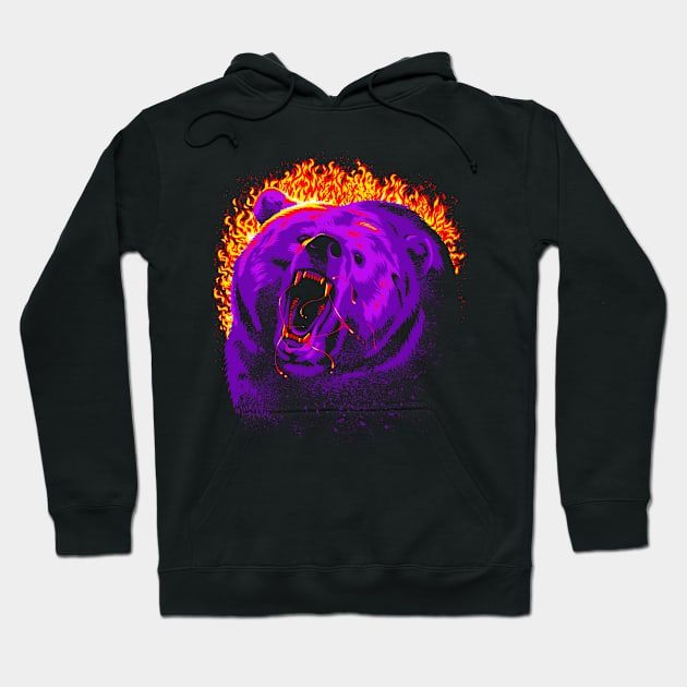 Fire bear Hoodie by albertocubatas